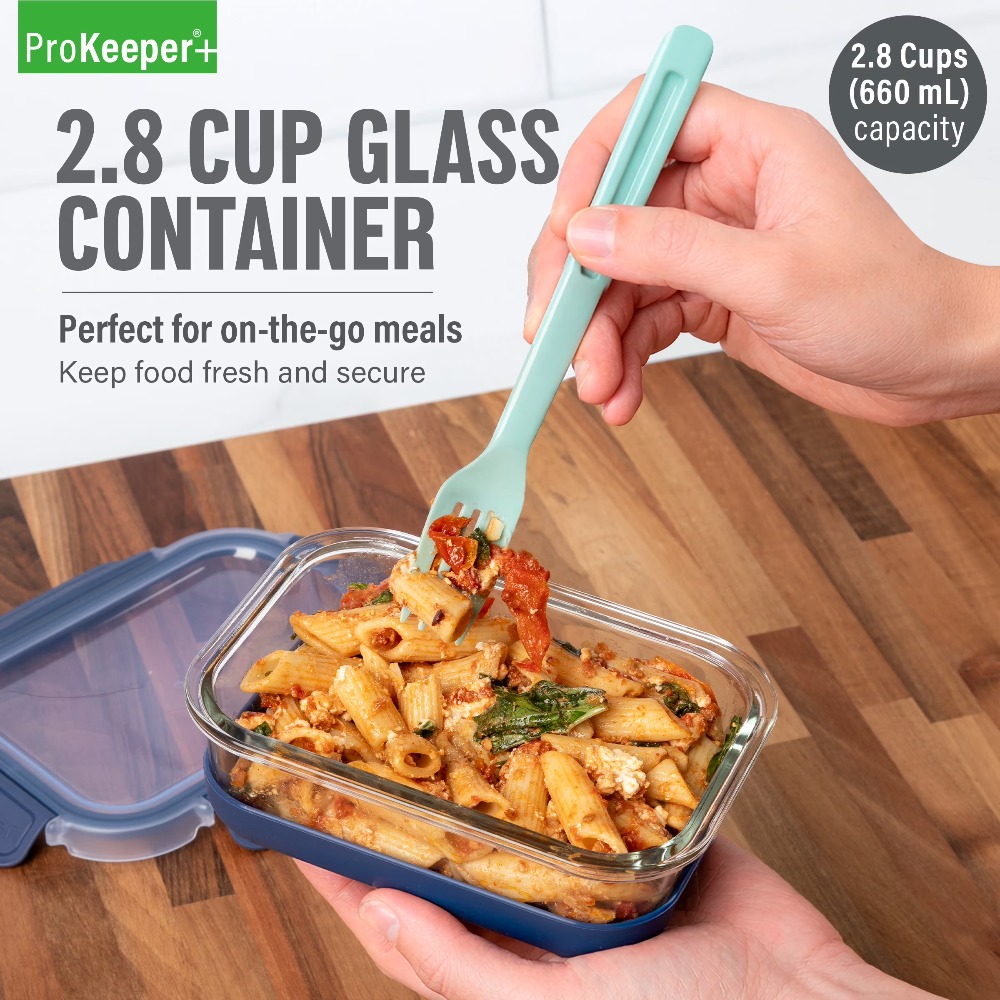 Food Storage Freezer Containers - حاوية زجاجية لتخزين الطعام سعة 2.8