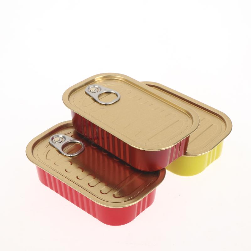 Food Storage Metal Box - علبتان معدنيتان مستطيلتان فارغتان صغيرتان محكمة