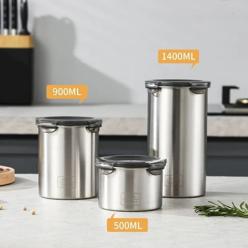 Food Storage Metal Box - 304 حاوية محكمة الغلق من الفولاذ