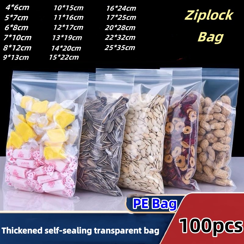 Food Storage With Lock - أكياس شفافة بسحاب لحفظ الطعام، أكياس