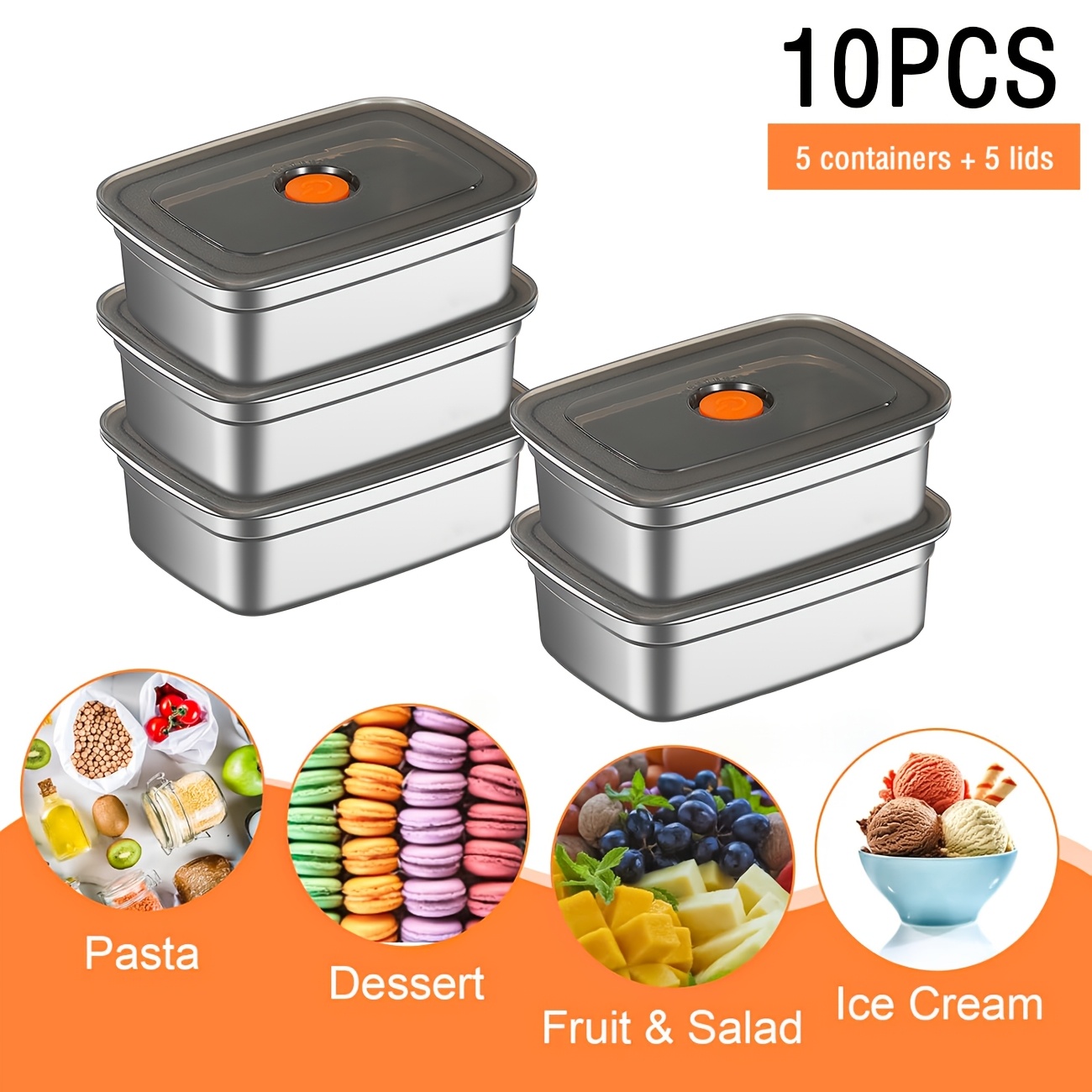 Food Storage Freezer Containers - مجموعة من 10 حاويات تخزين طعام