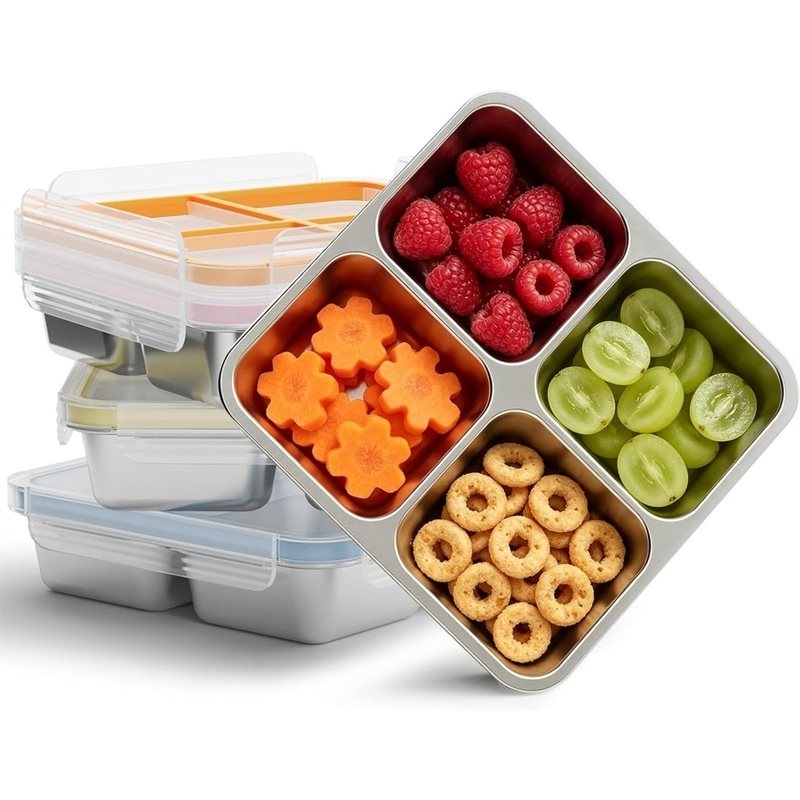 Food Storage Metal Box - حاويات وجبات خفيفة من الفولاذ المقاوم