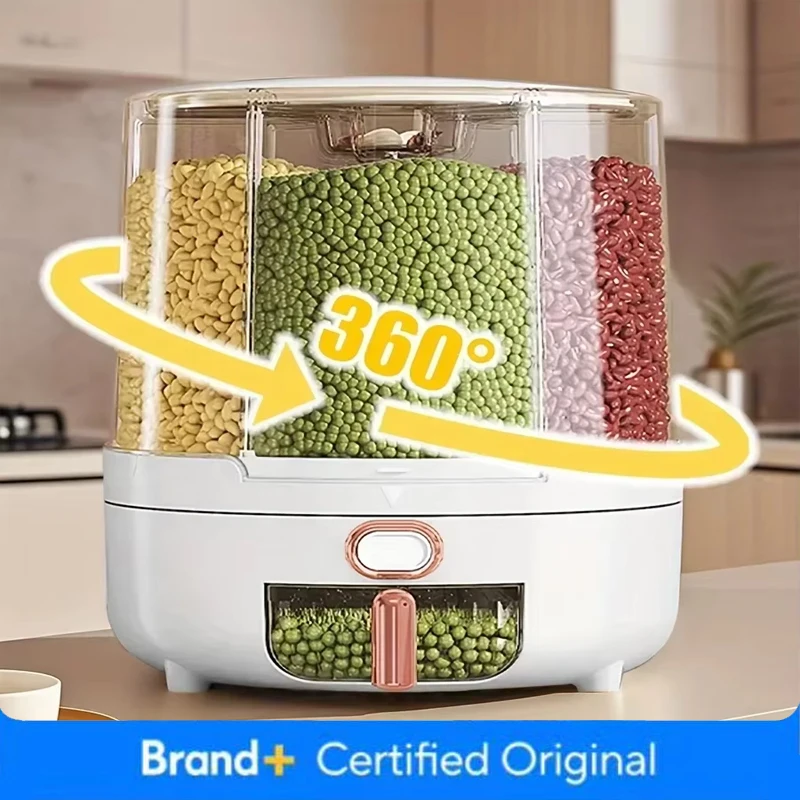 Food Storage Pantry - 6 مقصورة 360 ° حاوية تخزين