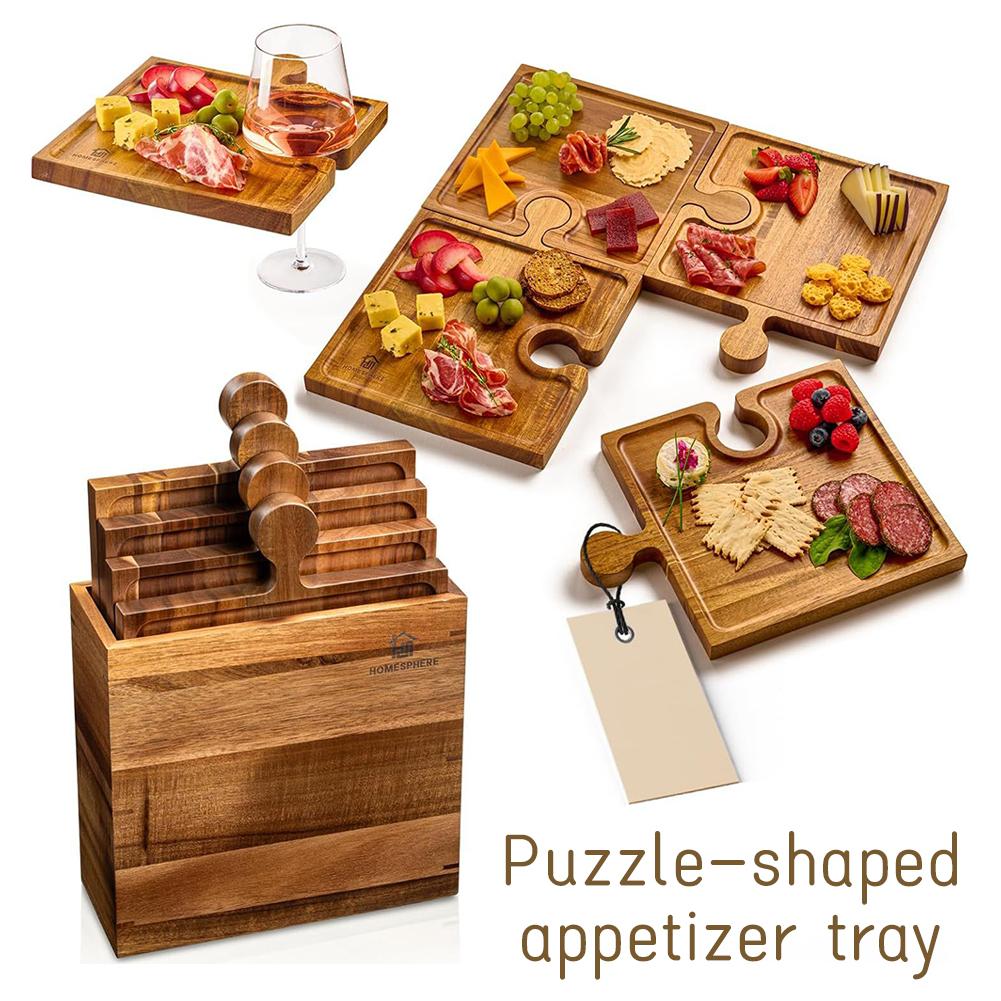 Food Storage Table - طقم صينية تقديم خشبية على شكل