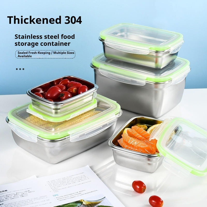 Food Storage In Stainless Steel - مجموعة صناديق الغداء المصنوعة من الفولاذ