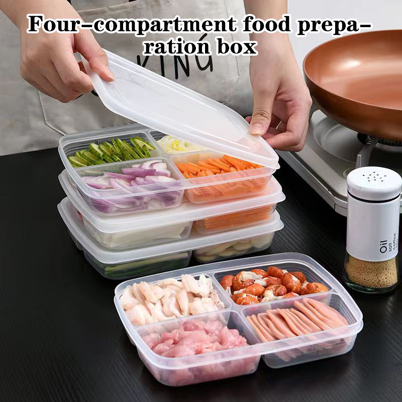 Food Storage Freezer Containers - صندوق تخزين بلاستيكي جديد بـ 4