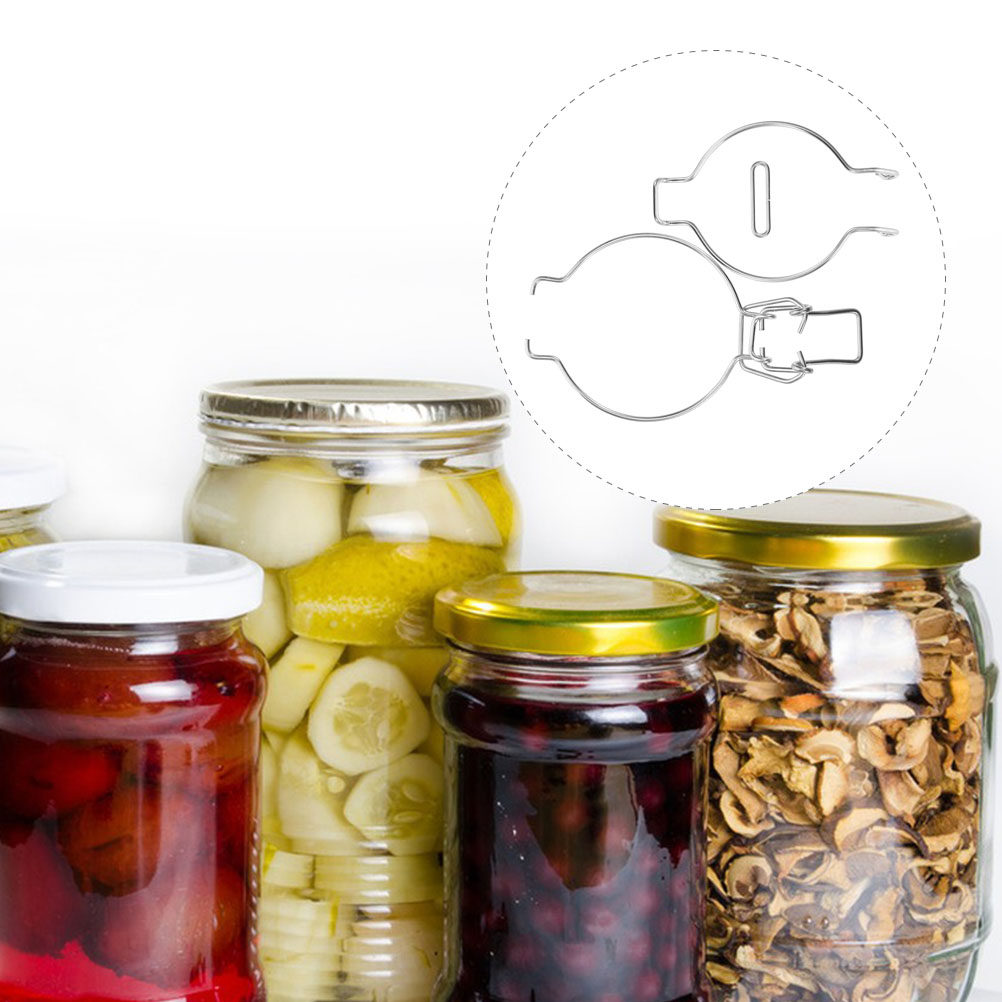Food Storage In Stainless Steel - 12 قطعة مشابك سلكية للبرطمانات الزجاجية