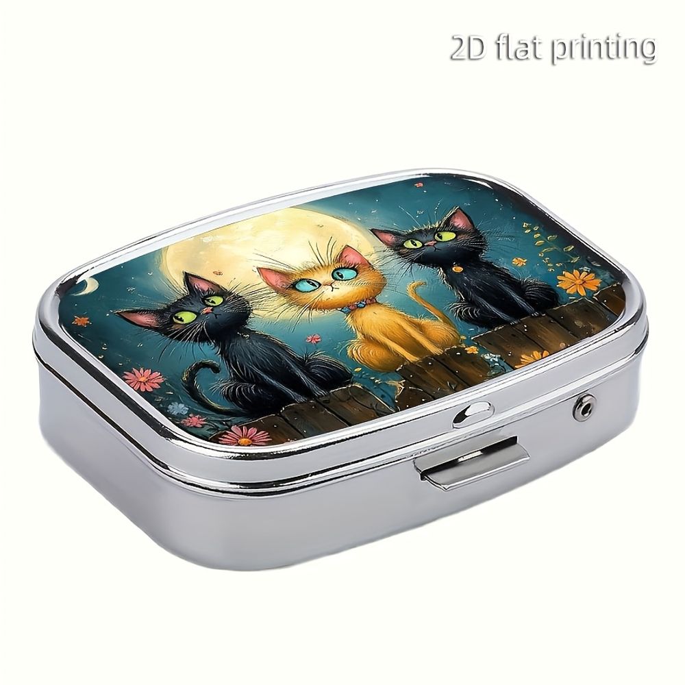 Food Storage Metal Box - علبة أدوية معدنية على شكل قطة