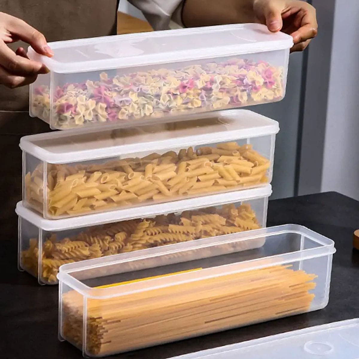 Food Storage Freezer Containers - صندوق تخزين بلاستيكي شفاف، علبة حفظ