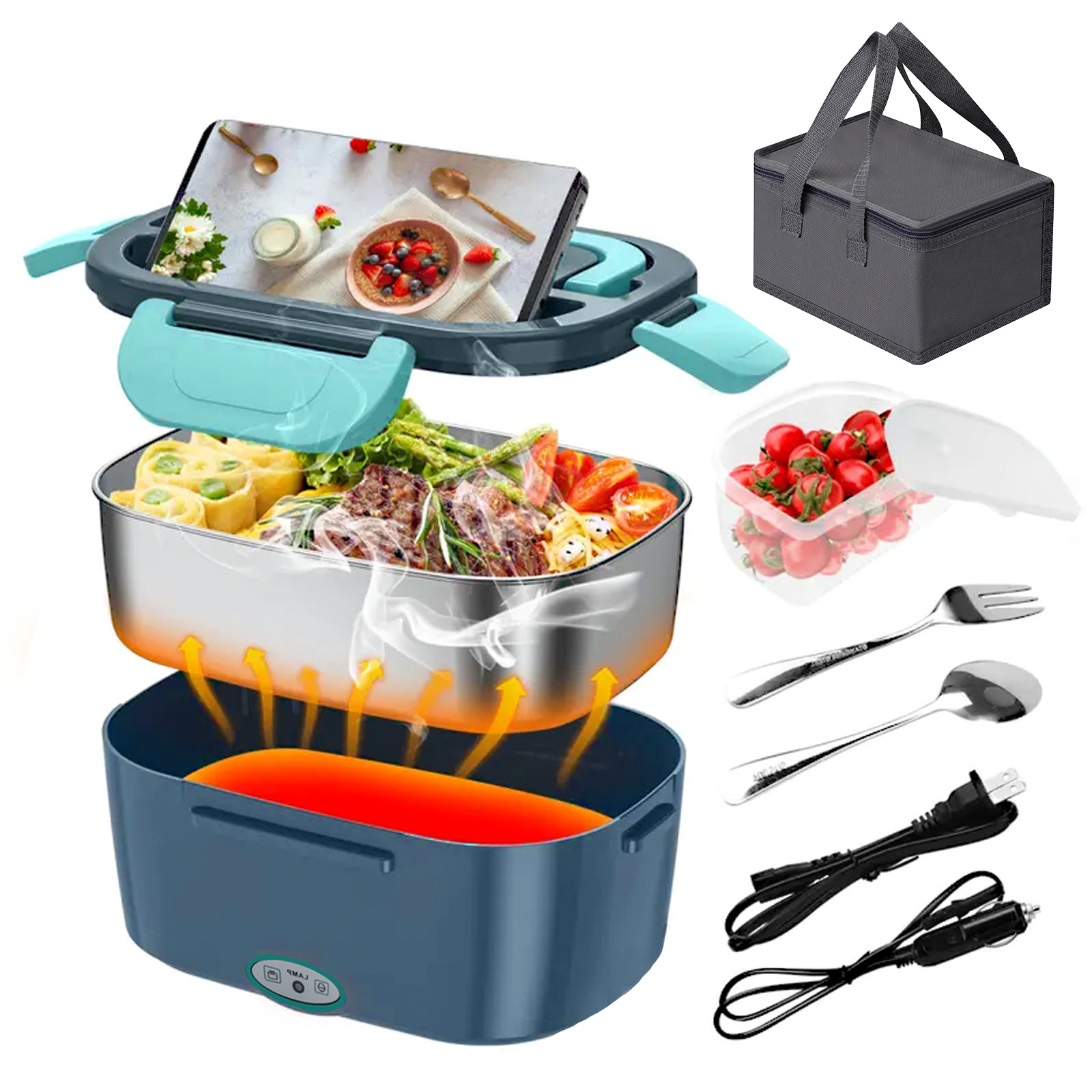 صندوق غداء كهربائي للتسخين بقو - مراجعة Food Storage Bag Organizer وسعره