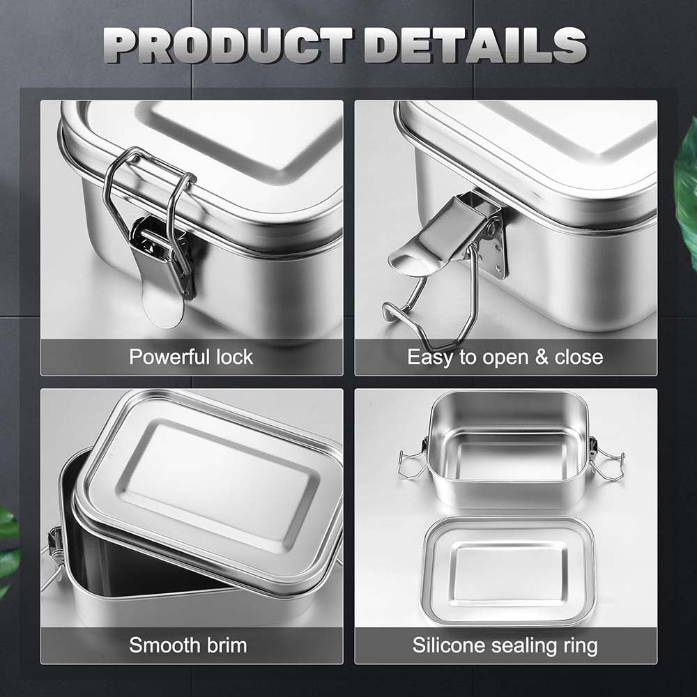 4 قطعة صندوق بينتو من الفولاذ  - مراجعة Food Storage With Lock وسعره