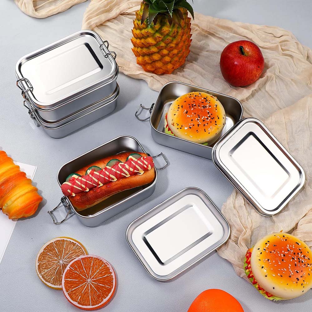 4 قطعة صندوق بينتو من الفولاذ  - مراجعة Food Storage With Lock وسعره