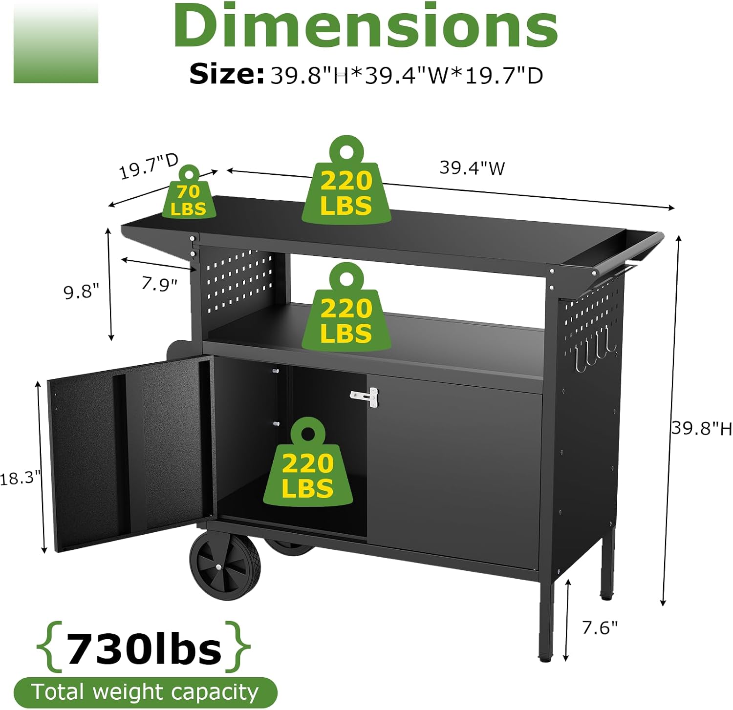 عربة شواء خارجية مع طاولة تخزي - مراجعة Food Storage Table وسعره