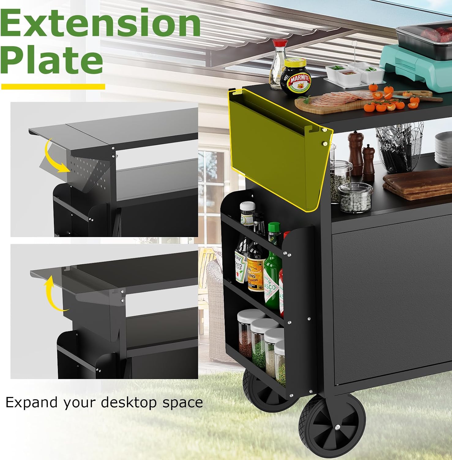 عربة شواء خارجية مع طاولة تخزي - مراجعة Food Storage Table وسعره