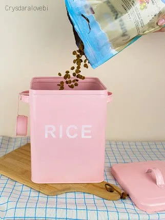 صندوق تخزين معدني وردي وأبيض ل - مراجعة Food Storage Metal Box وسعره
