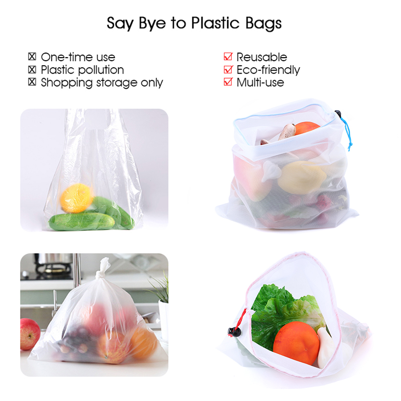 3/9/15 قطعة قابلة لإعادة الاست - مراجعة Produce Bag Reusable Mesh وسعره