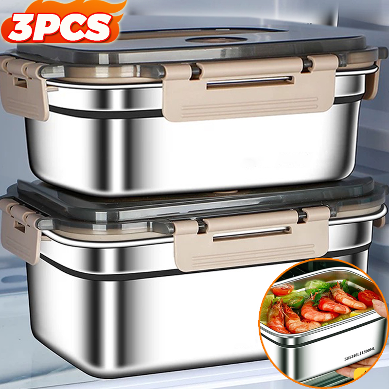 صندوق غداء كبير السعة من الفول - مراجعة Food Storage Metal Box وسعره