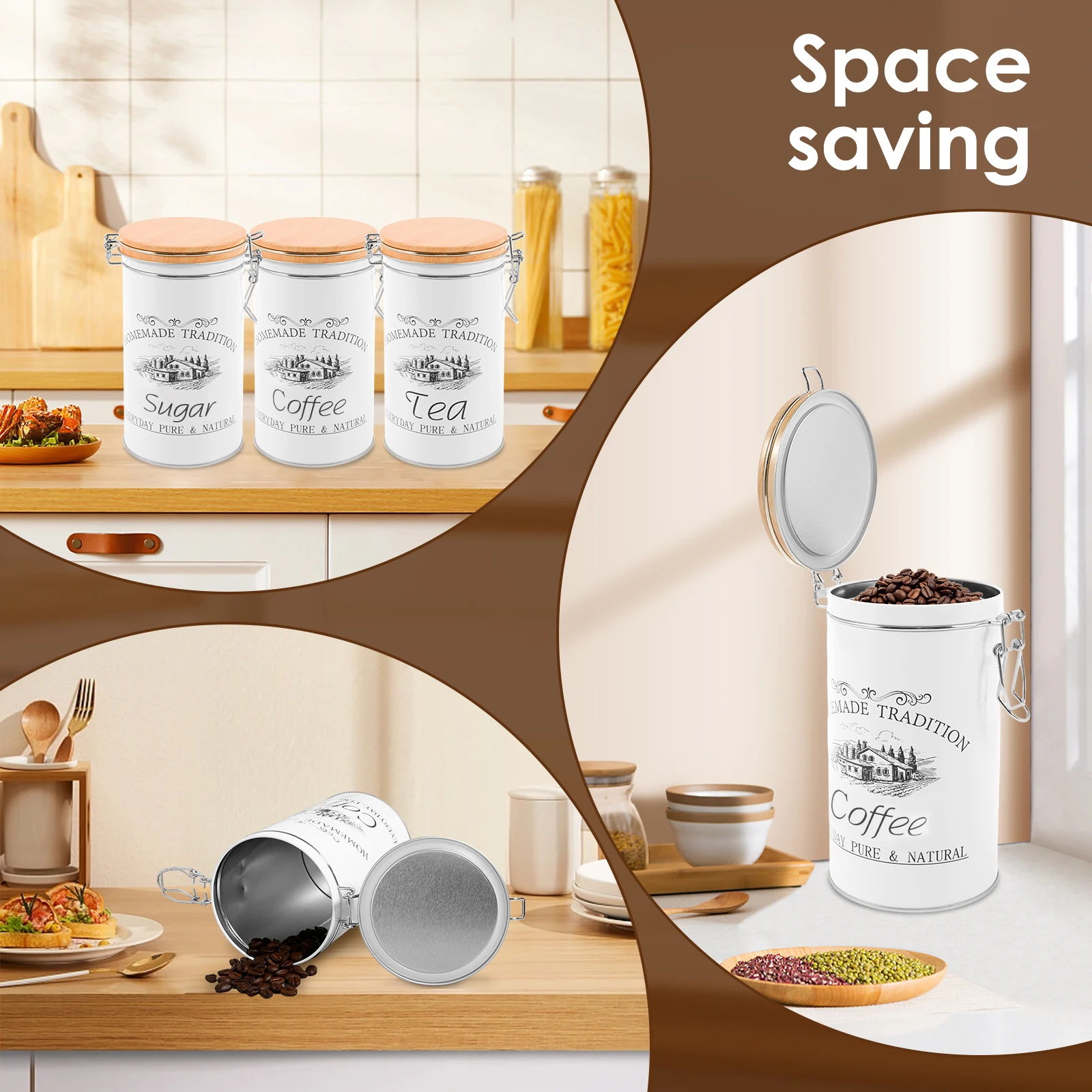 3 قطعة/المجموعة الشاي القهوة ا - مراجعة Food Storage Metal Box وسعره