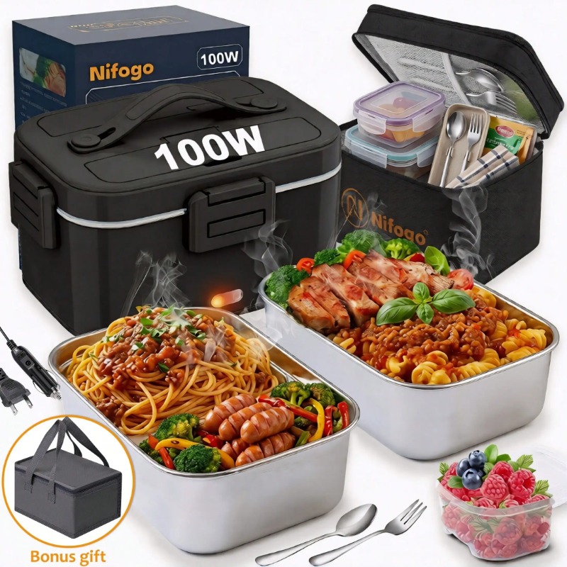 صندوق غداء كهربائي مُدفأ بقوة  - مراجعة Food Storage Bag Organizer وسعره