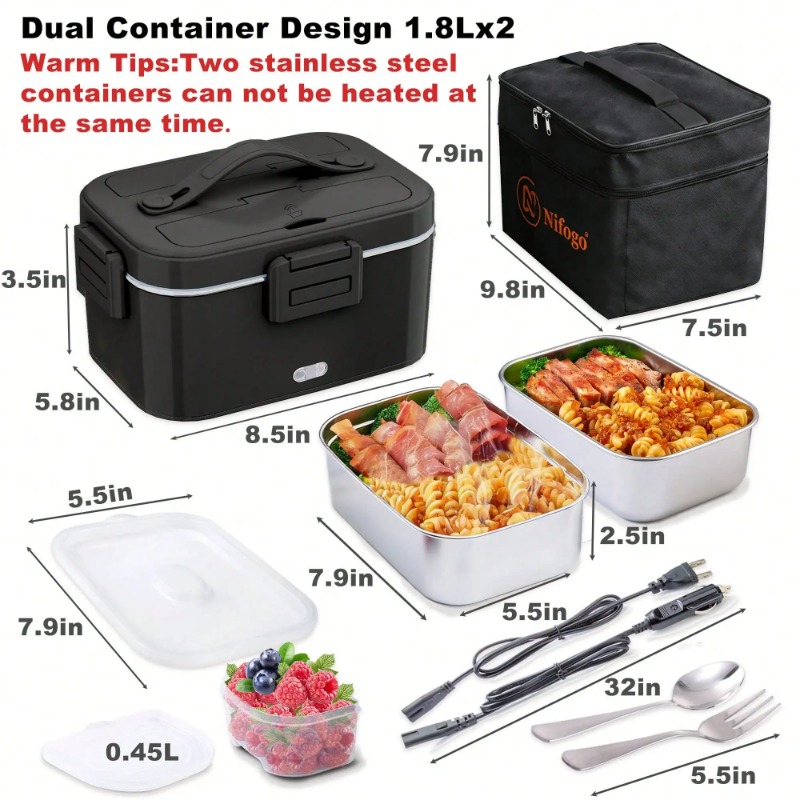 صندوق غداء كهربائي مُدفأ بقوة  - مراجعة Food Storage Bag Organizer وسعره