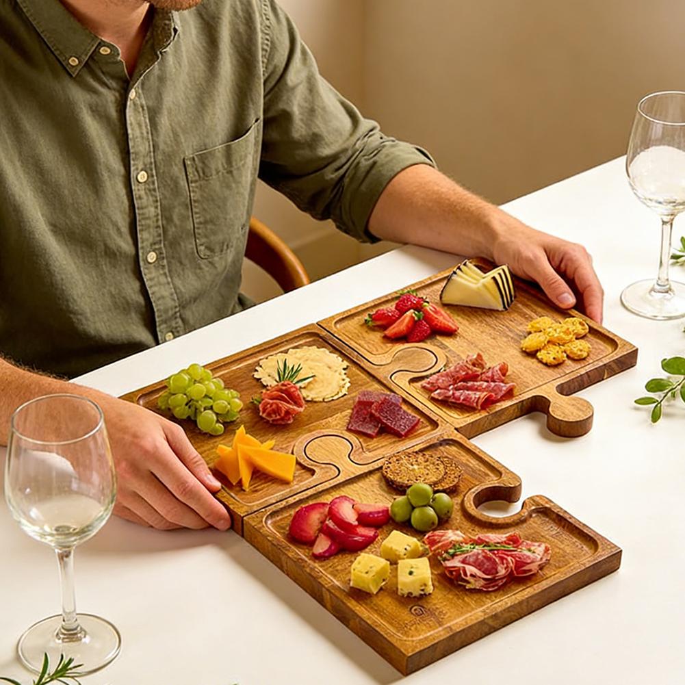 طقم صينية تقديم خشبية على شكل  - مراجعة Food Storage Table وسعره