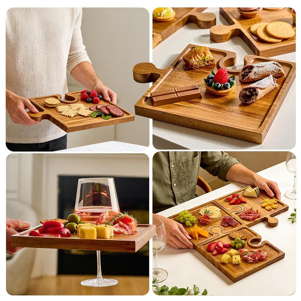 طقم صينية تقديم خشبية على شكل  - مراجعة Food Storage Table وسعره