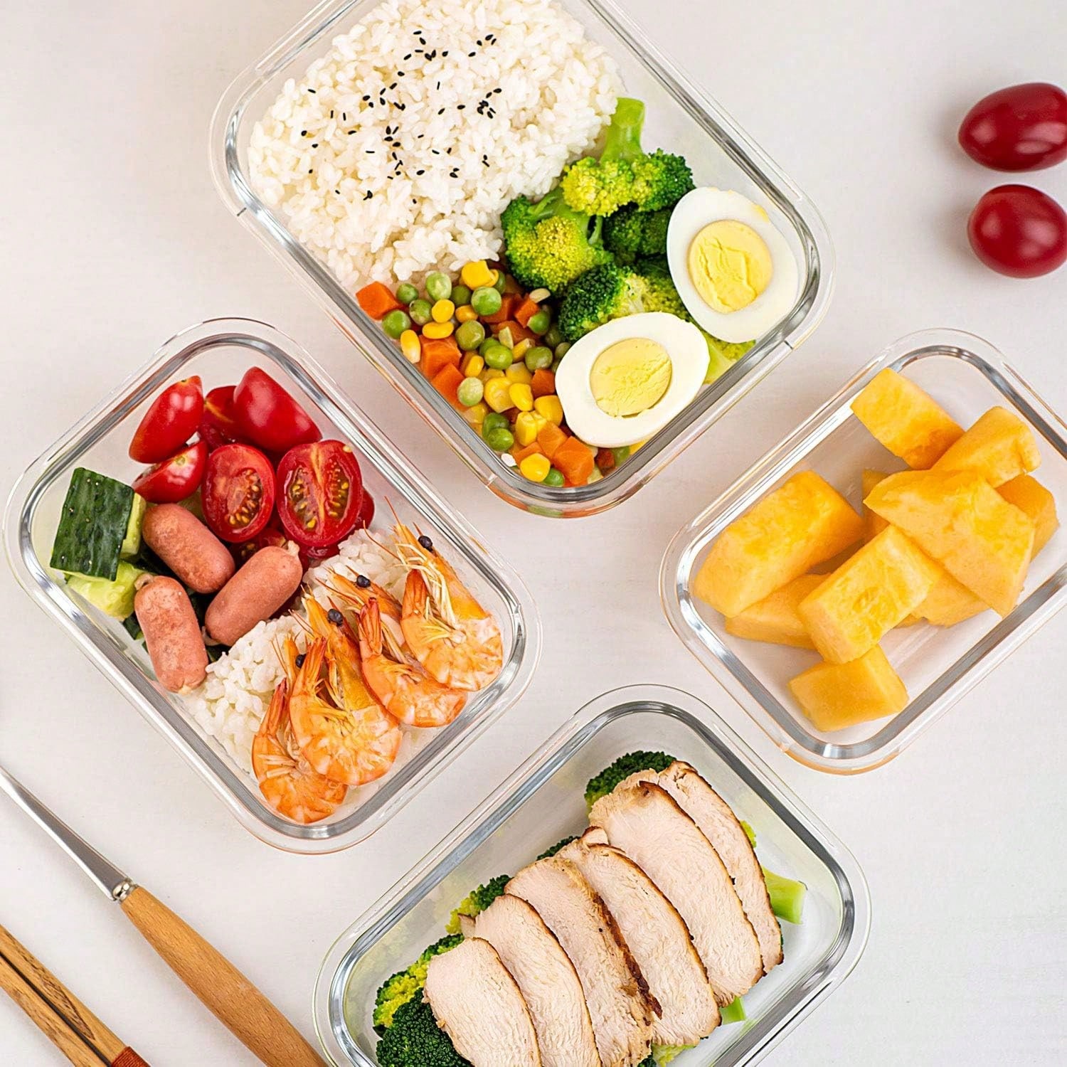 10 حاويات زجاجية لتحضير الوجبا - مراجعة Food Storage Freezer Containers وسعره
