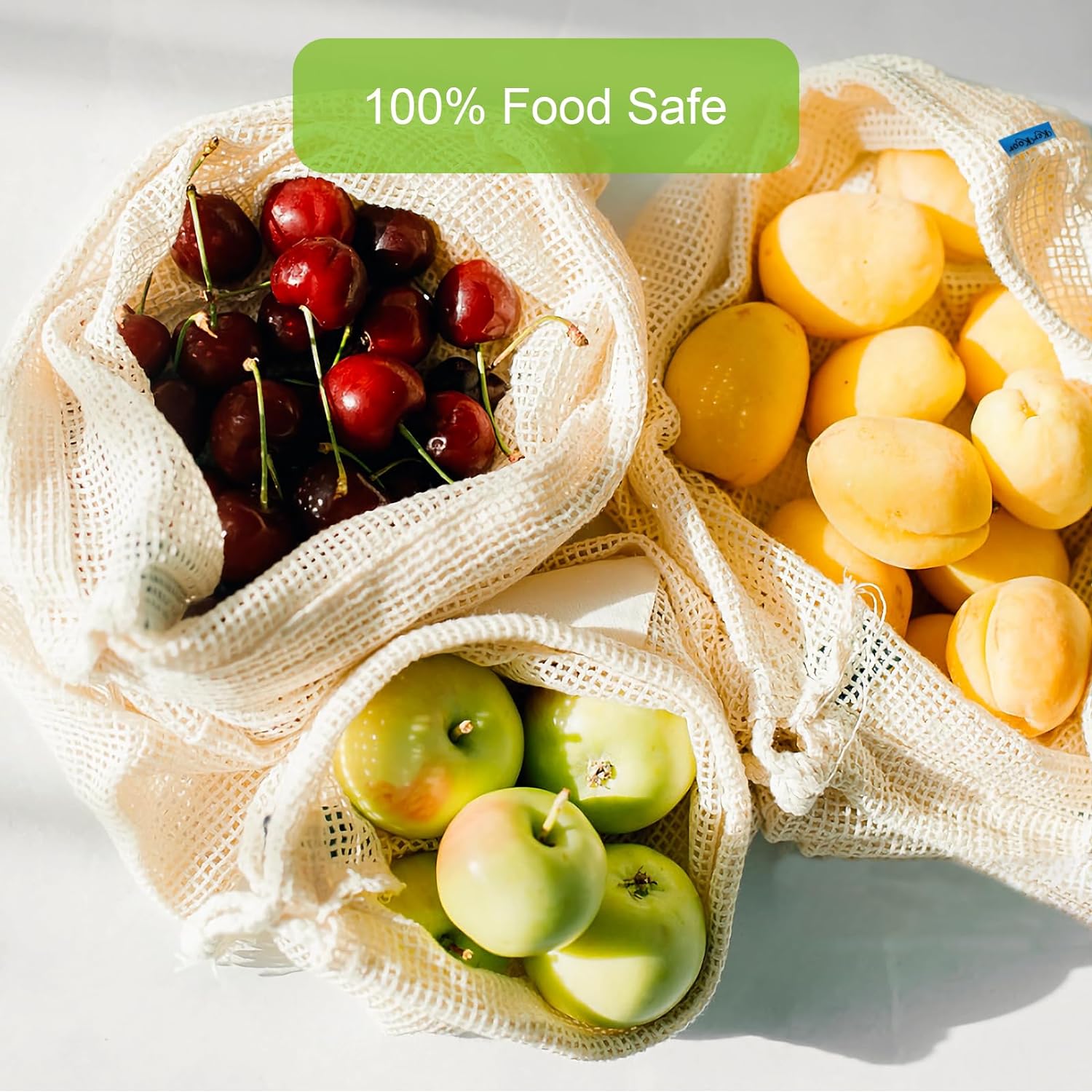 3 قطعة أكياس تسوق شبكية قطنية  - مراجعة Produce Bag Reusable Mesh وسعره
