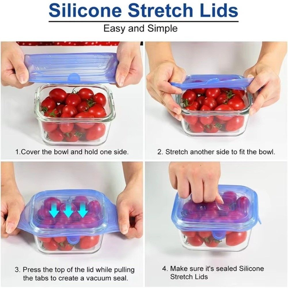 6 قطع أغطية سيليكون قابلة لإعا - مراجعة Silicone Stretch Lid وسعره