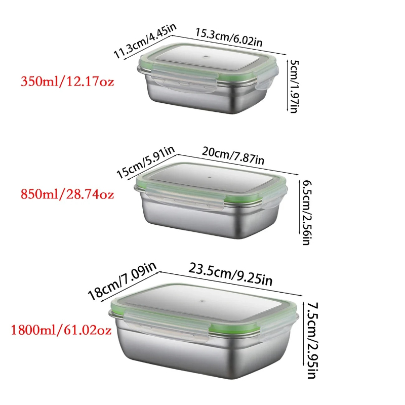 مجموعة صناديق الغداء المصنوعة  - مراجعة Food Storage In Stainless Steel وسعره