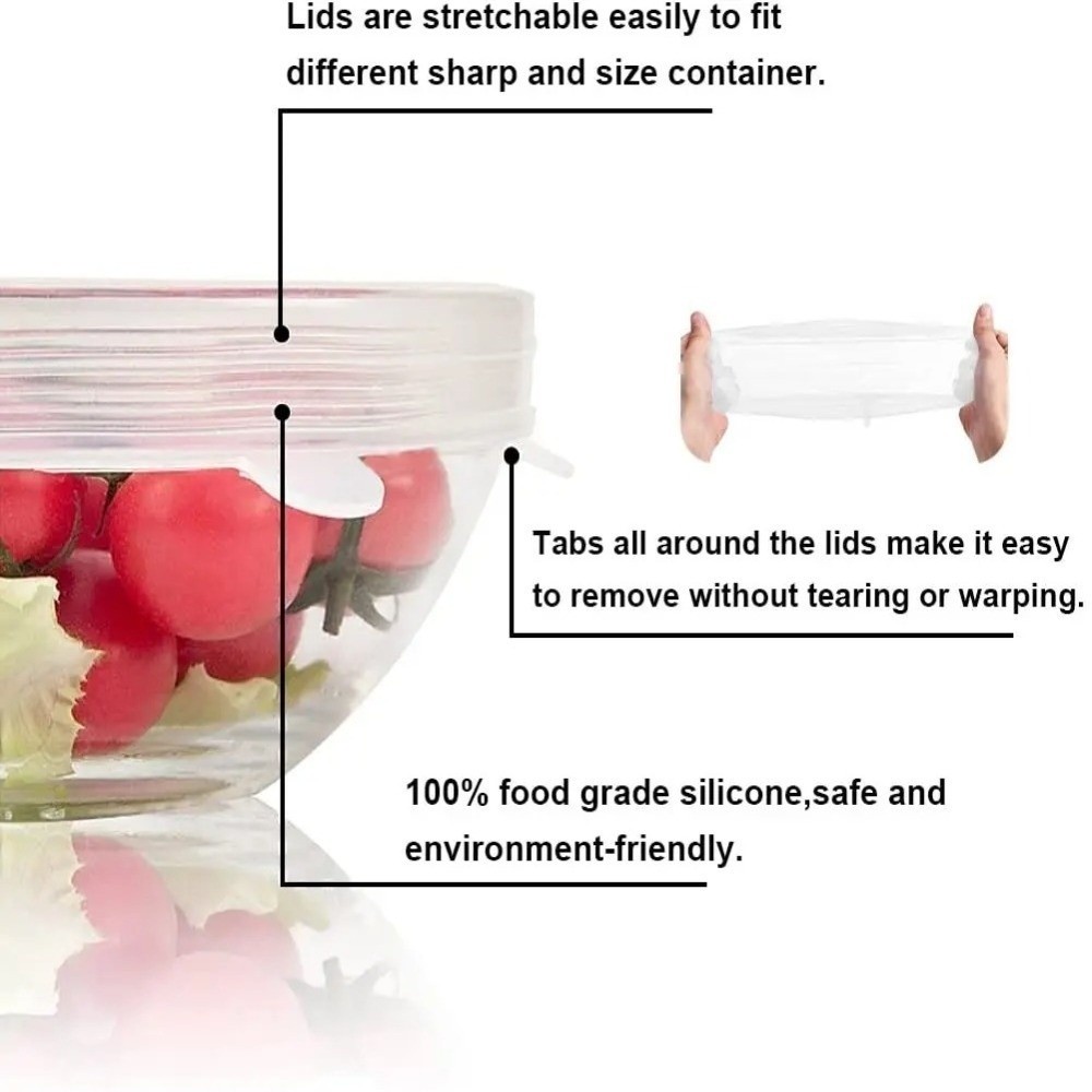 6 قطع جديدة من أغطية السيليكون - مراجعة Silicone Stretch Lid وسعره