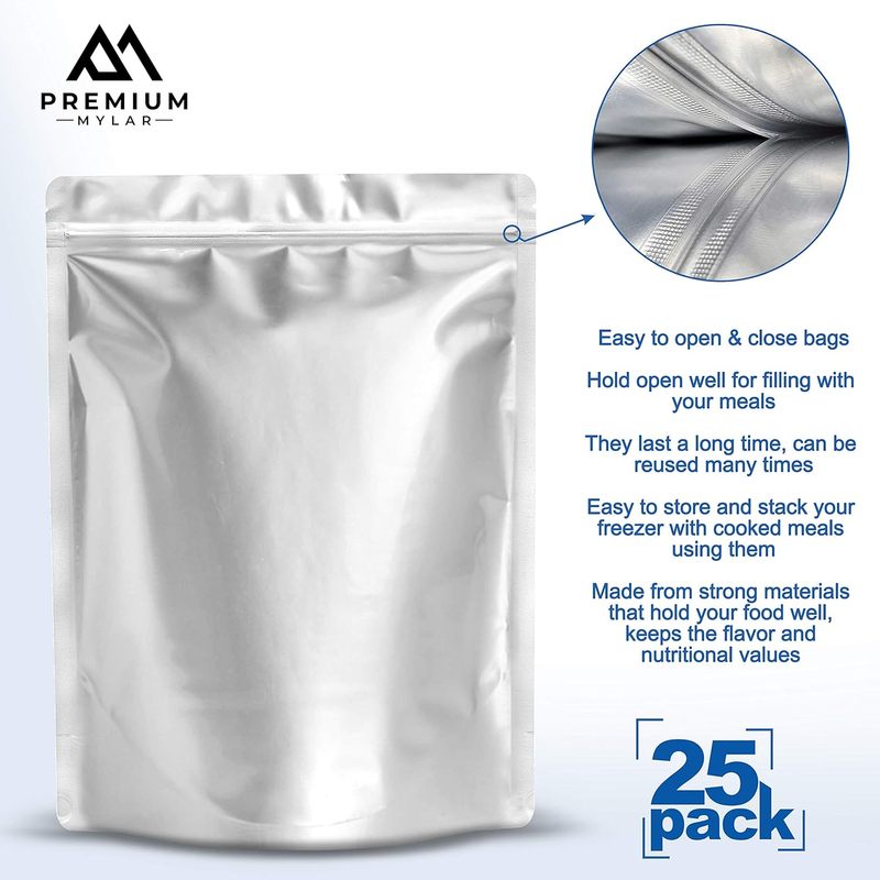 25 كيس مايلار - أكياس مايلار ق - مراجعة Food Storage Long Term وسعره