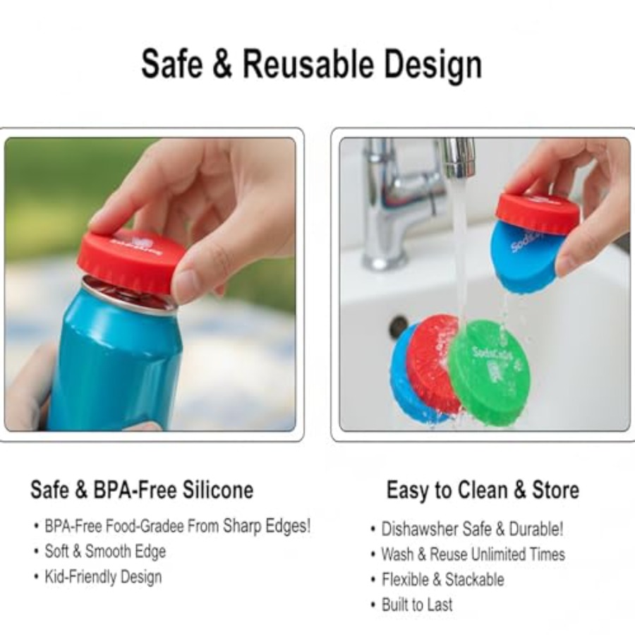 أغطية علب المشروبات الغازية من - مراجعة Silicone Stretch Lid وسعره