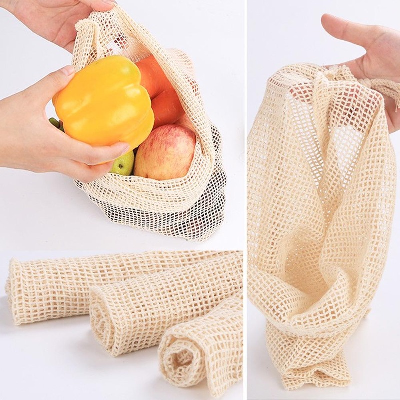 3 قطع/مجموعة أكياس شبكية قطنية - مراجعة Produce Bag Reusable Mesh وسعره