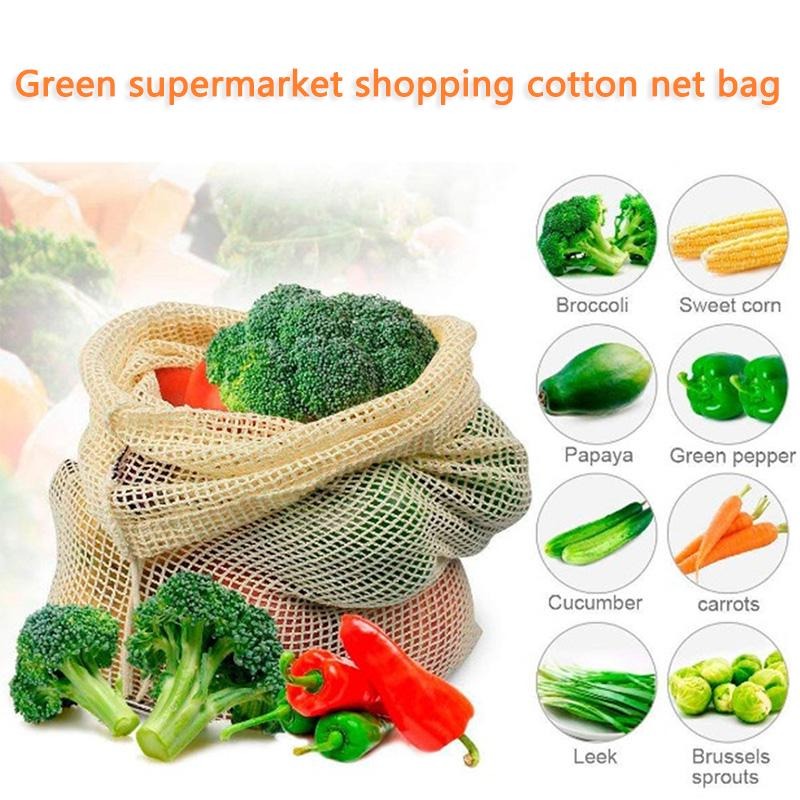 3 قطع/مجموعة أكياس شبكية قطنية - مراجعة Produce Bag Reusable Mesh وسعره